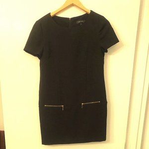 New Look black dress with gold zipper pockets